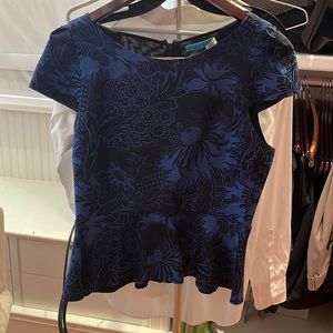 Alice and Olivia brocade peplum top